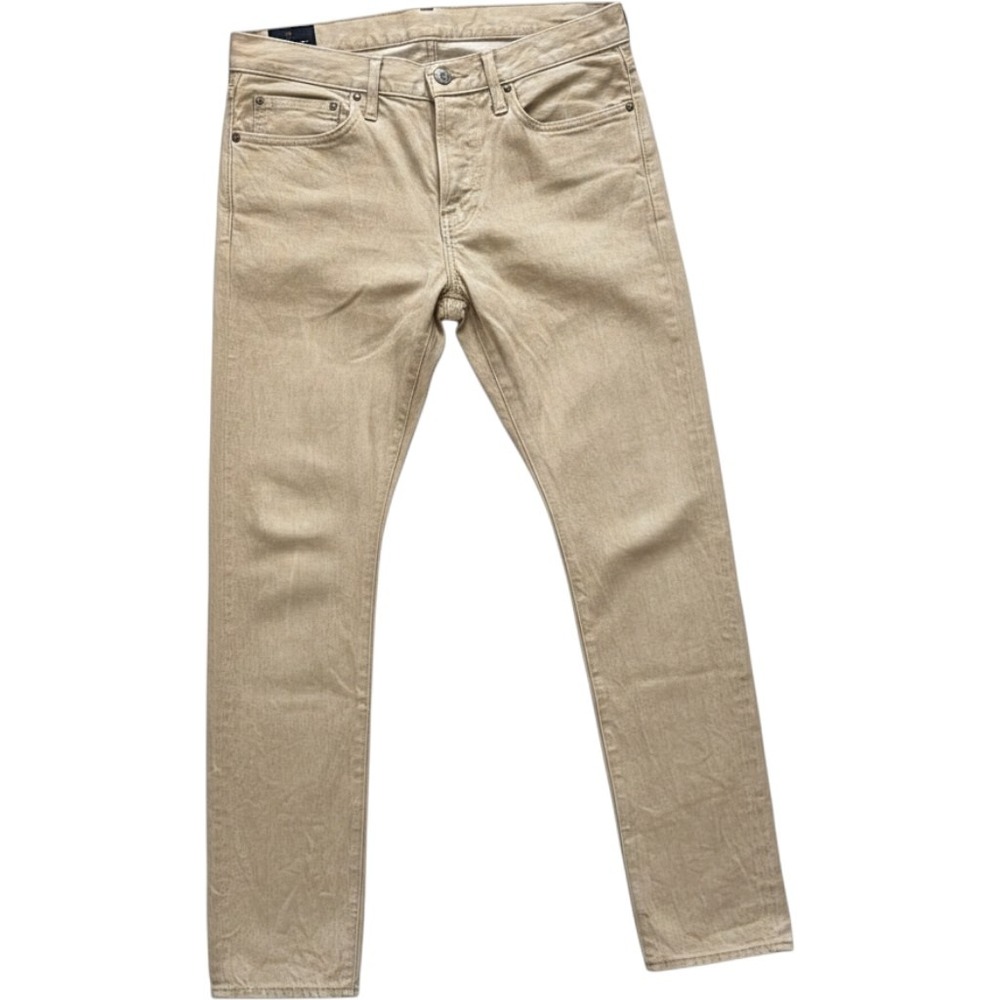 Abercrombie‎ & Fitch Iconic Selvedge Straight Jeans Tan Khaki Mens 31x30